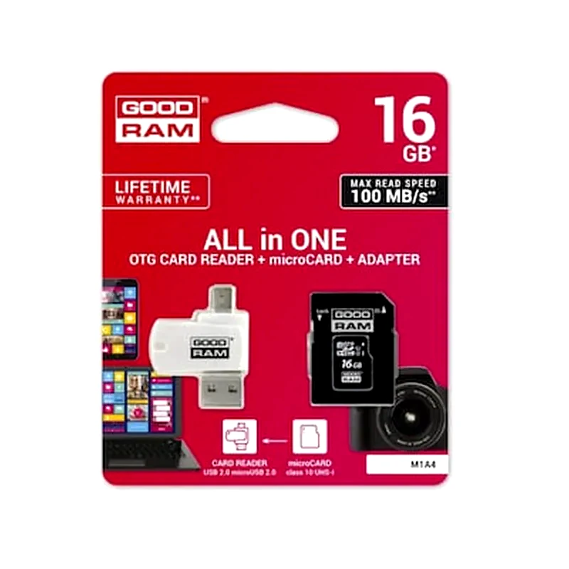 GoodRAM Μ1Α4 microSDHC 16GB Class 10 U1 UHS-I με USB Reader
