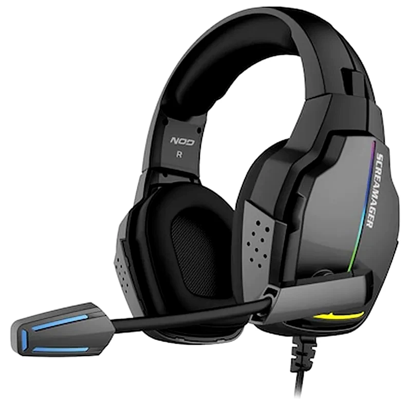 NOD Nod Screamager Gaming Ενσύρματα Ακουστικά 3.5mm με RGB Φωτισμό - Μαύρο