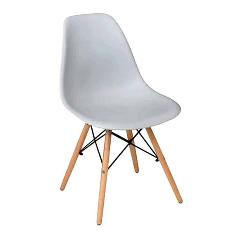 Καρέκλα Woodwell Pp Με Ξύλινα Πόδια Σετ 4 Τμχ - Γκρι φωτογραφία