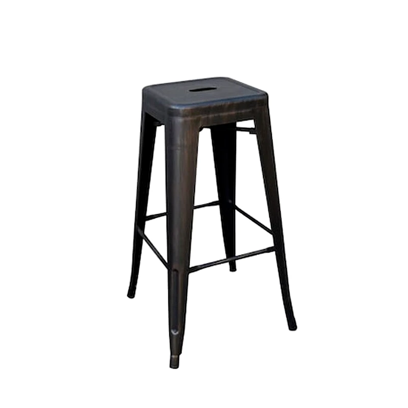 WOODWELL Σκαμπό Μπαρ Woodwell Μεταλλικό Antique - Μαύρο