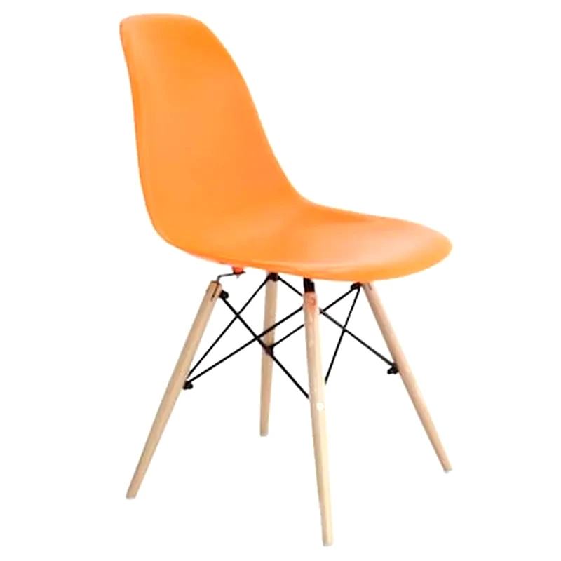 Καρέκλα Pp Με Ξύλινα Πόδια Σετ 4 Τμχ - Πορτοκαλι φωτογραφία