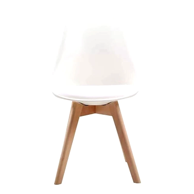 WOODWELL Καρέκλα Woodwell Pp/Δερματίνη Pu Με Ξύλινα Πόδια Σετ 4 Τμχ - Λευκό