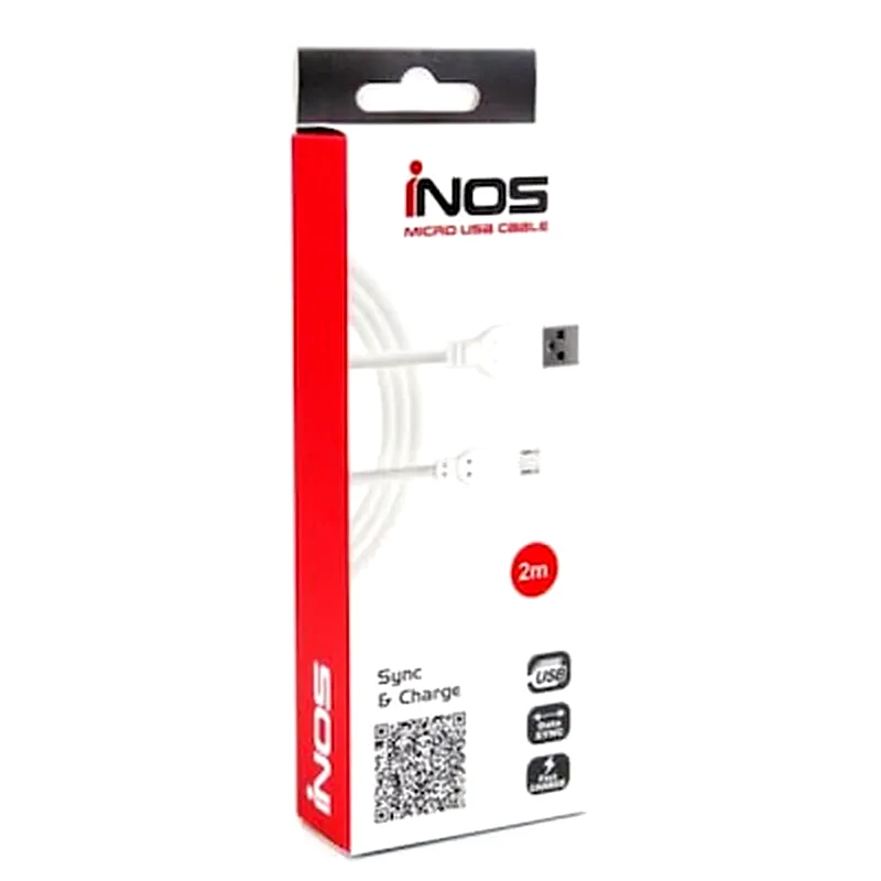 INOS Καλώδιο δεδομένων Inos Usb to Micro Usb 2m - White
