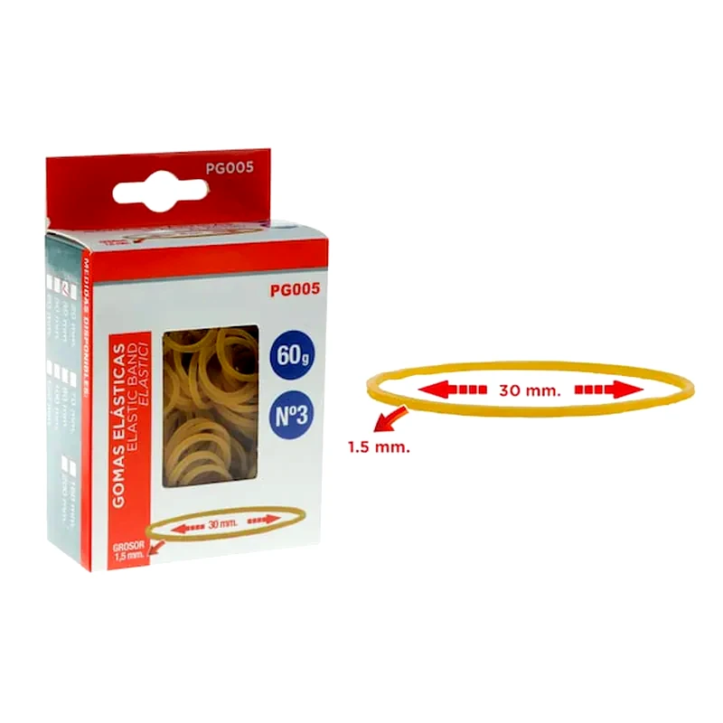 MP Mp Λαστιχάκια Συσκευασίας Pg005 Σε Κουτί, No3, 1.5x30mm, 60g