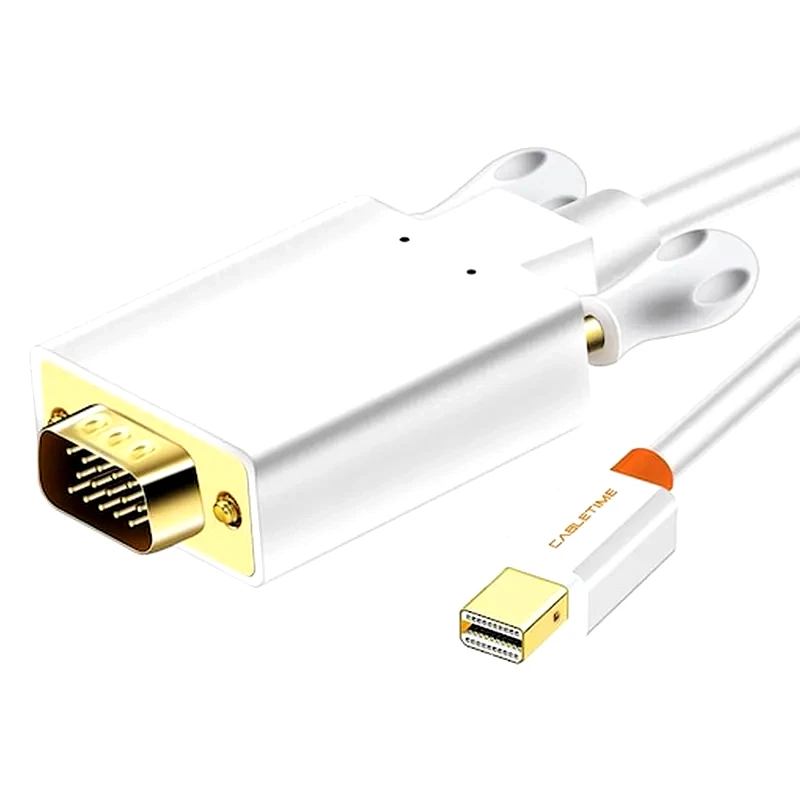 CABLETIME Cabletime Καλώδιο Mini Displayport Σε Vga Av588, 1080p, 1.8m, Λευκό