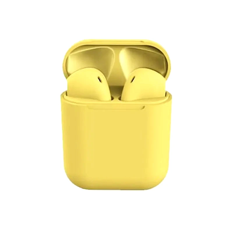 SPM Ασύρματα Ακουστικά Bluetooth Με Βάση Φόρτισης I12 Tws Χρώματος Κίτρινο Spm I12-yellow