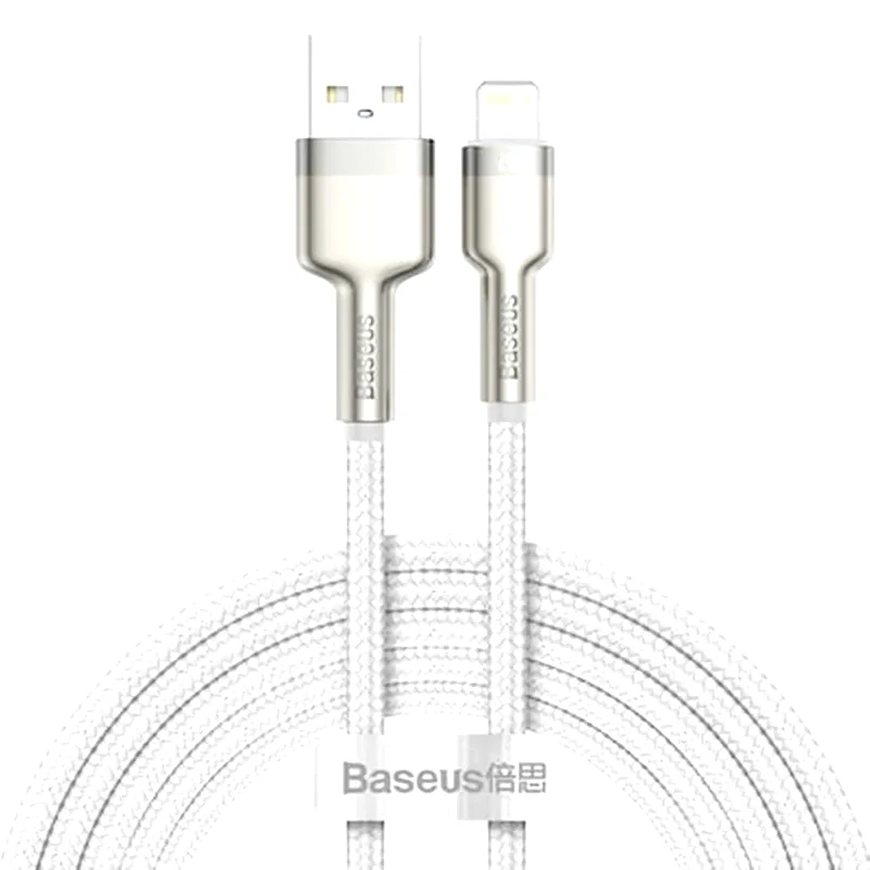 BASEUS Καλώδιο δεδομένων Baseus Cafule Series Metal Usb to Lightning 2.4A 2m - White