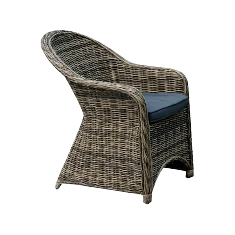 WOODWELL Πολυθρονα Grey Brown Φ5mm Round Wicker Πλάτος:60cm X Βάθος:72cm X Ύψος:85cm