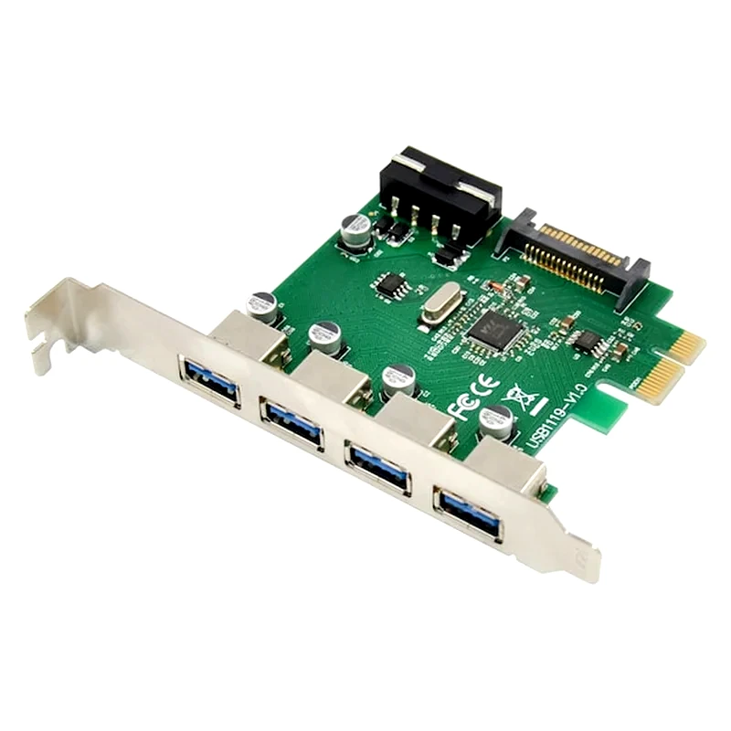 POWERTECH Powertech Κάρτα Επέκτασης Pcie Σε 4x Usb 3.0 St66, Vl805 + Rtl8153