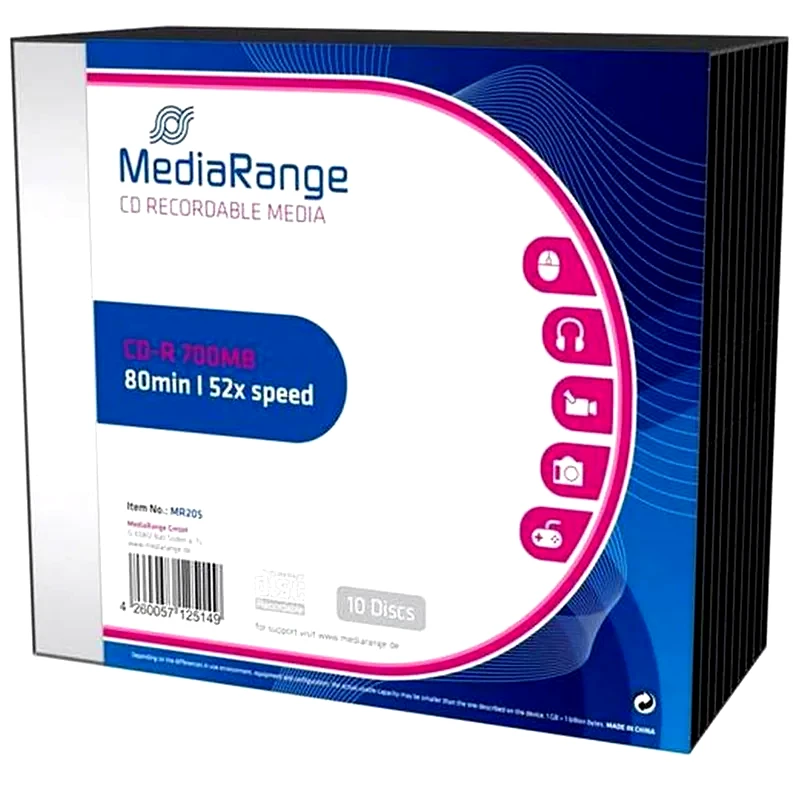MEDIARANGE Δίσκοι CD/DVD MediaRange CD-R 700 MB - 10τμχ