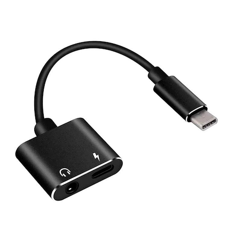 POWERTECH Αντάπτορας Powertech USB-C Male σε USB-C / 3.5mm Female Μαύρο
