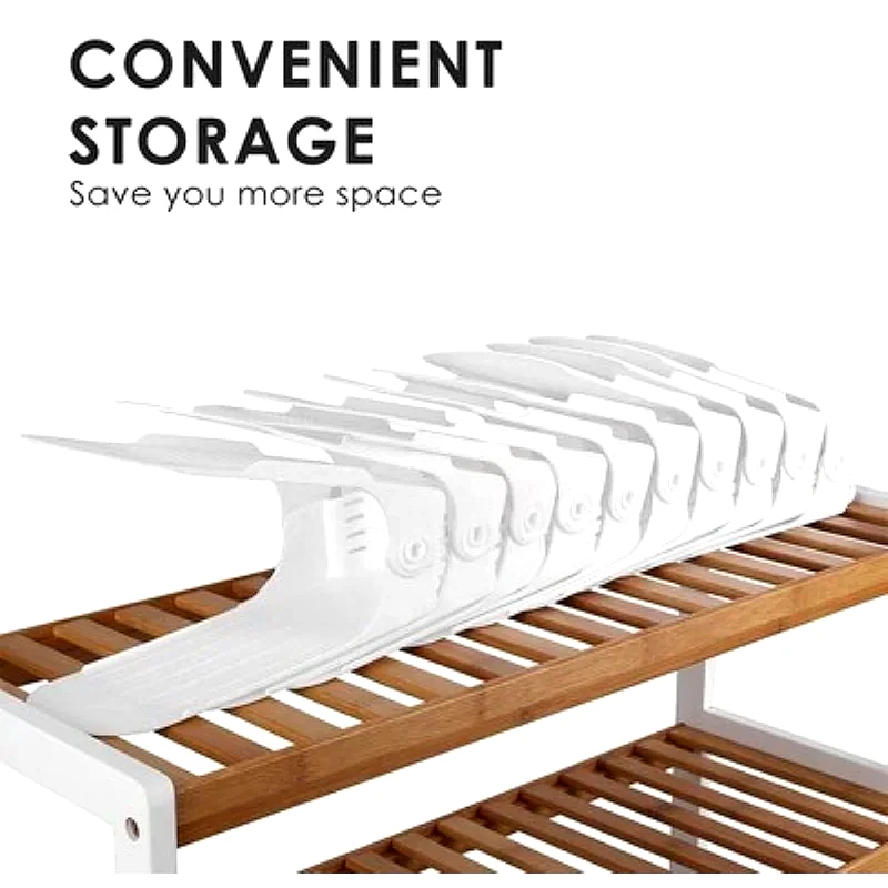 OEM Οργανωτής Παπουτσιών OEM Storage Shoes Rack Με Ρυθμιζόμενο Ύψος 6 Τμχ Από Πλαστικό - Λευκός
