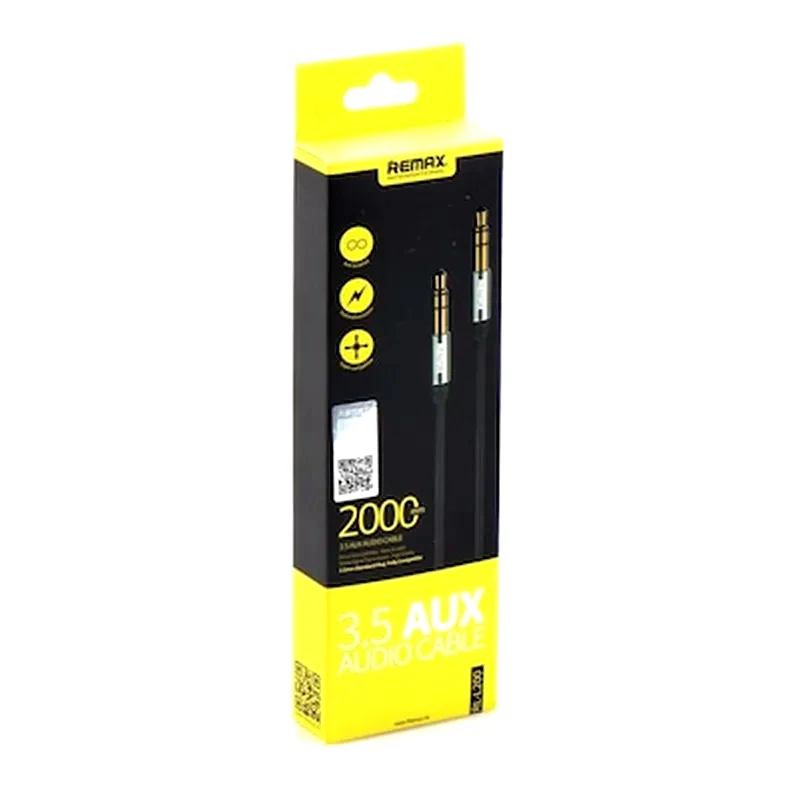 REMAX Καλώδιο Aux 3,5mm Σε 3,5mm Remax L200 2μ - Remax - Μαύρο - 3.5mm Male / 3.5mm Male