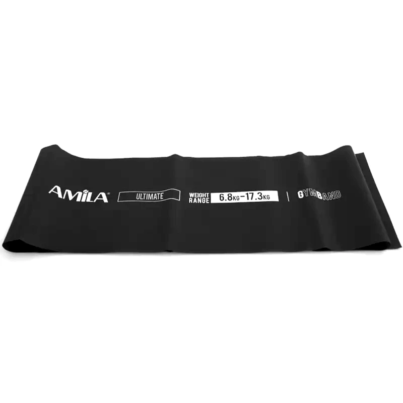AMILA Λάστιχο Γυμναστικής Amila Gym Band 1,2m Πολύ Σκληρό - Μαύρο