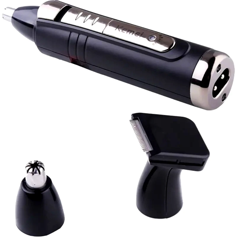 KEMEI Trimmer KEMEI KM-6511 2 σε 1 Επαναφορτιζόμενο για Μύτη, Αυτιά και Φαβορίτες Μαύρο