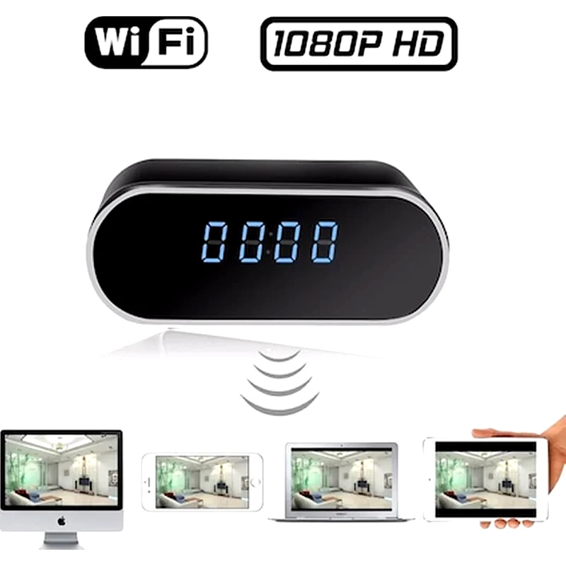 OEM Ψηφιακό Ρολόι Επιτραπέζιο Hd Wifi 1080p - Μαύρο