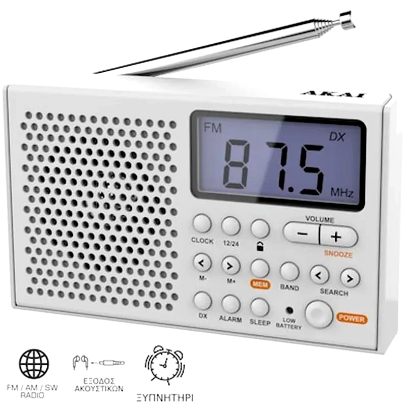 AKAI Ράδιο - Ξυπνητήρι Akai AWBR-305 - Λευκό