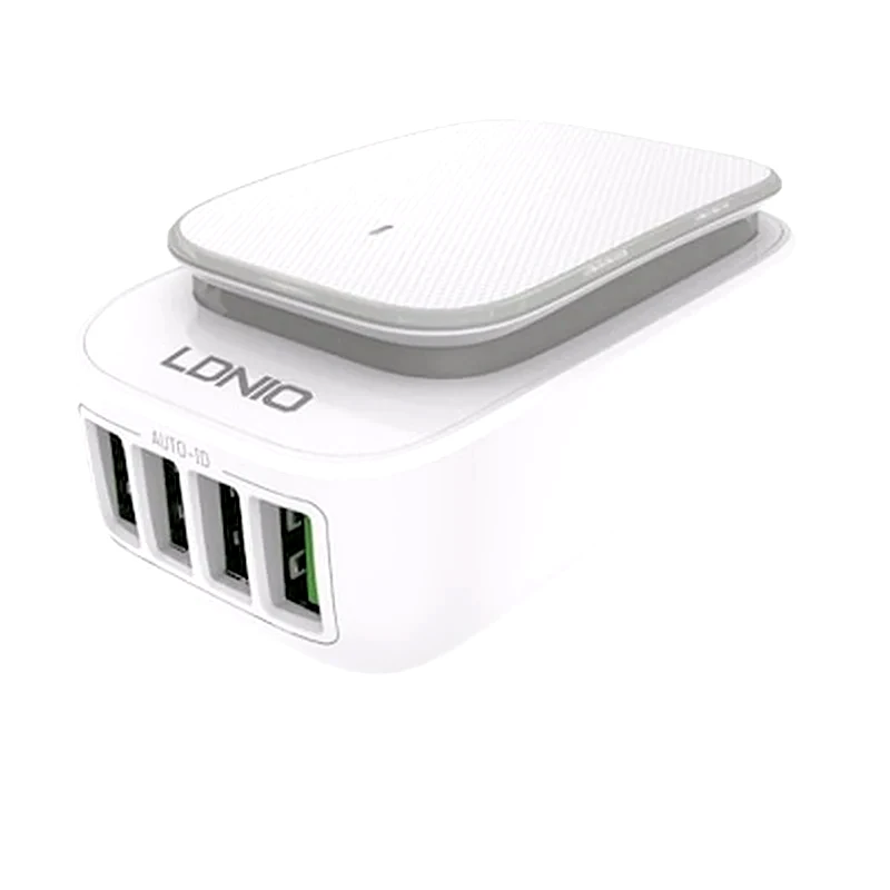 LDNIO Ldnio Φωτάκι Νυκτός Και Φορτιστής 4x Usb Λευκό (a4405) A4405