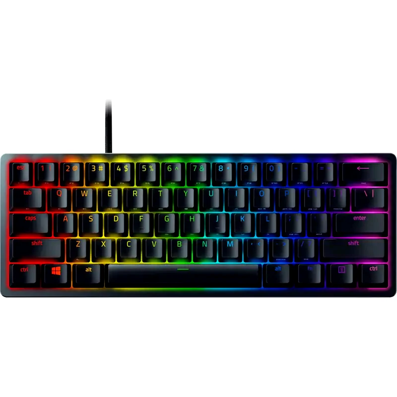 RAZER Razer Huntsman Mini Gaming Μηχανικό Ενσύρματο Πληκτρολόγιο 60% με Razer Clicky διακόπτες και RGB (US)