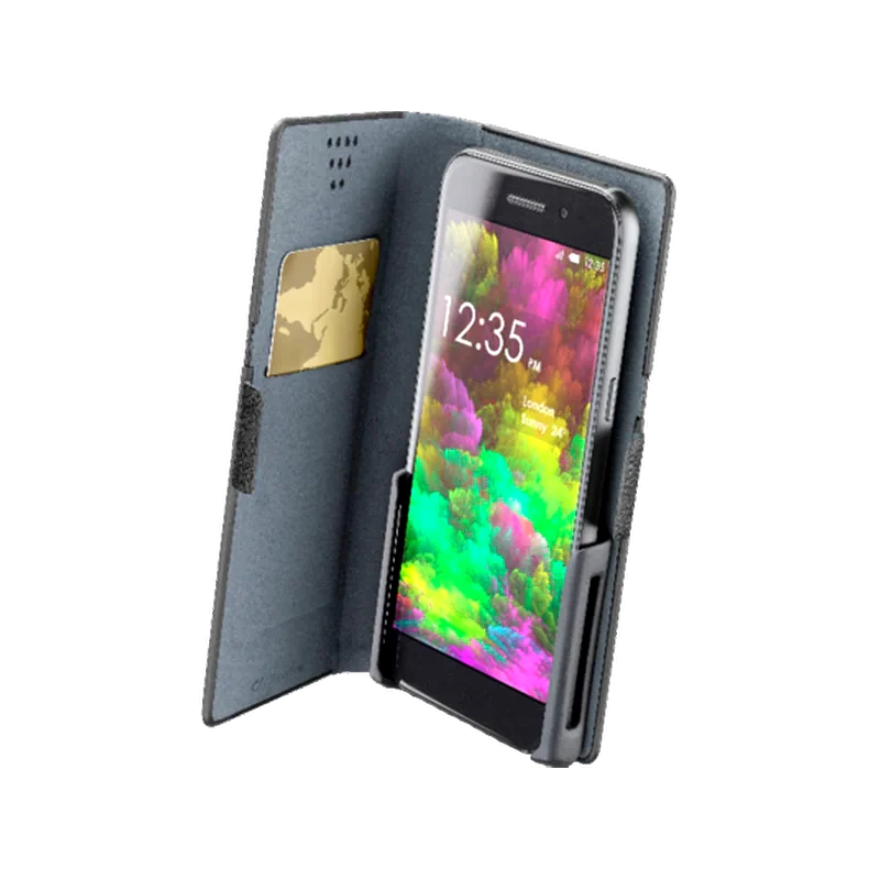 CELLULAR LINE Θήκη Universal έως 5,4 - Cellular Line Bookcase Slide Click - Black