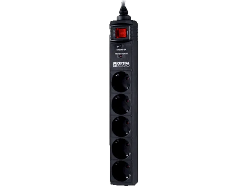 CRYSTAL AUDIO Πολύπριζο Ασφαλείας Crystal Audio CP5130070 5 Θέσεων 1.5m - Μαύρο