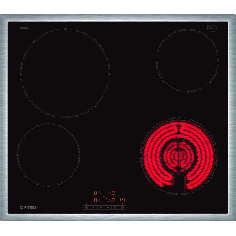 PITSOS PITSOS CRS645T06 58.3 cm Μαύρo Εστία Κεραμική Αυτόνομη