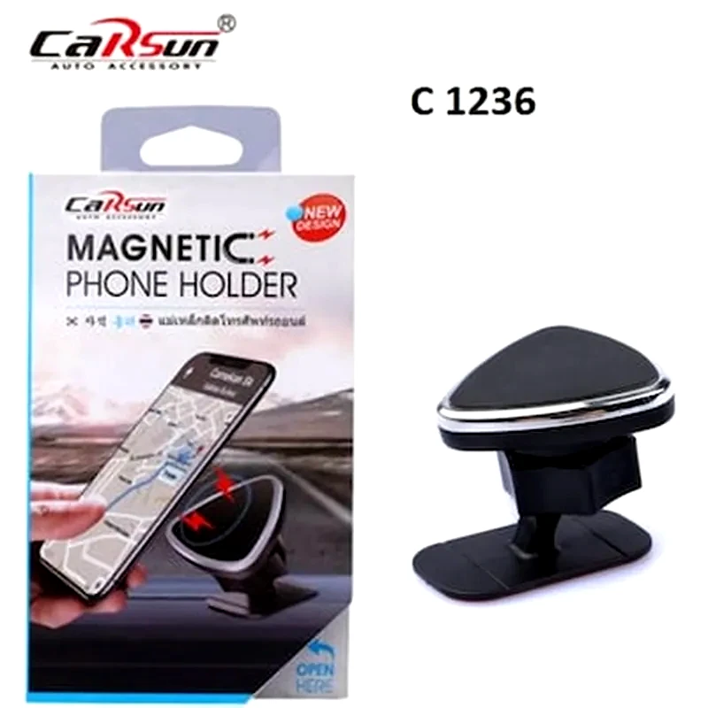 OEM Βάση Στήριξης Αυτοκινήτου Για Ταμπλό Carsun C1236 Τρίγωνη Μαγνητική - Μαύρο