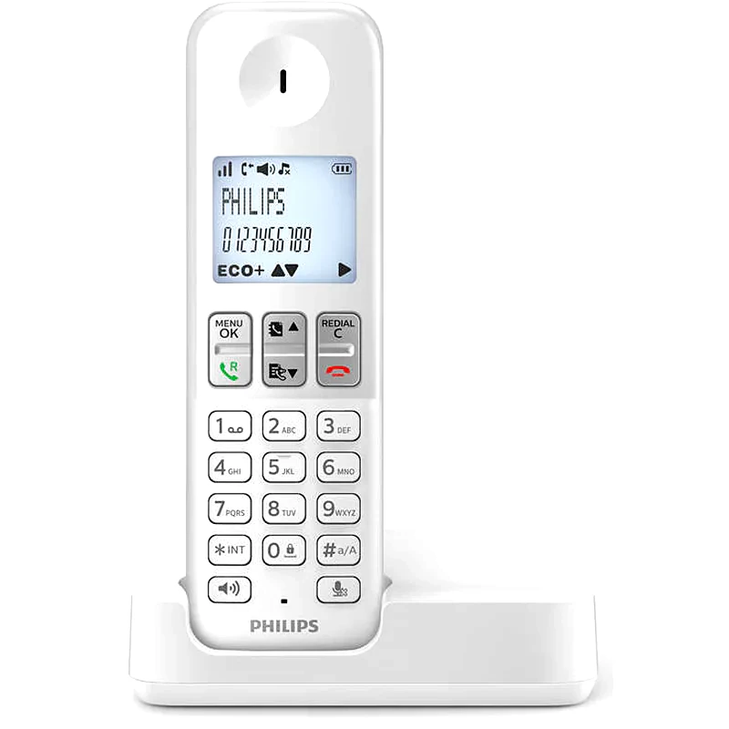 PHILIPS Ασύρματο Τηλέφωνο Philips D2501W-34 - Λευκό