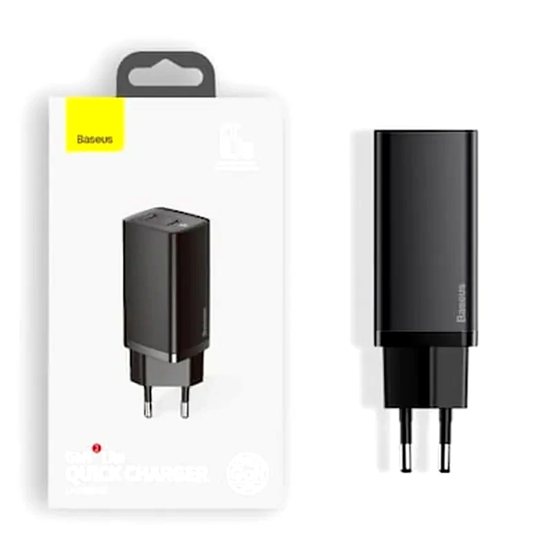 BASEUS Φορτιστής Πρίζας Baseus Gan2 Lite 2x Usb-C 65W - Black