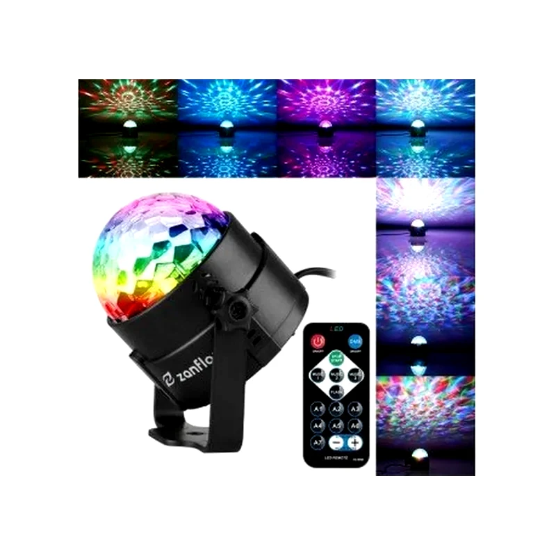 OEM Φωτορυθμικό Disco Πάρτυ Με Τηλεχειριστήριο Και Βάση Strobe - Μαύρο