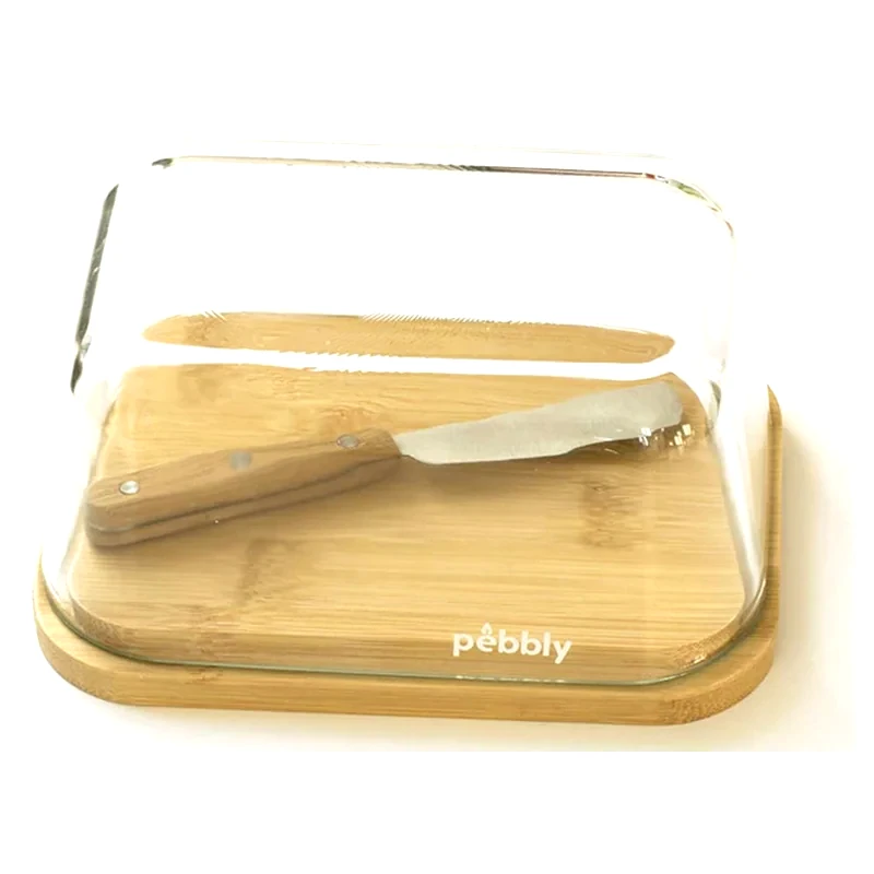 PEBBLY Σετ Βουτυριέρας PEBBLY σε Καφέ Χρώμα