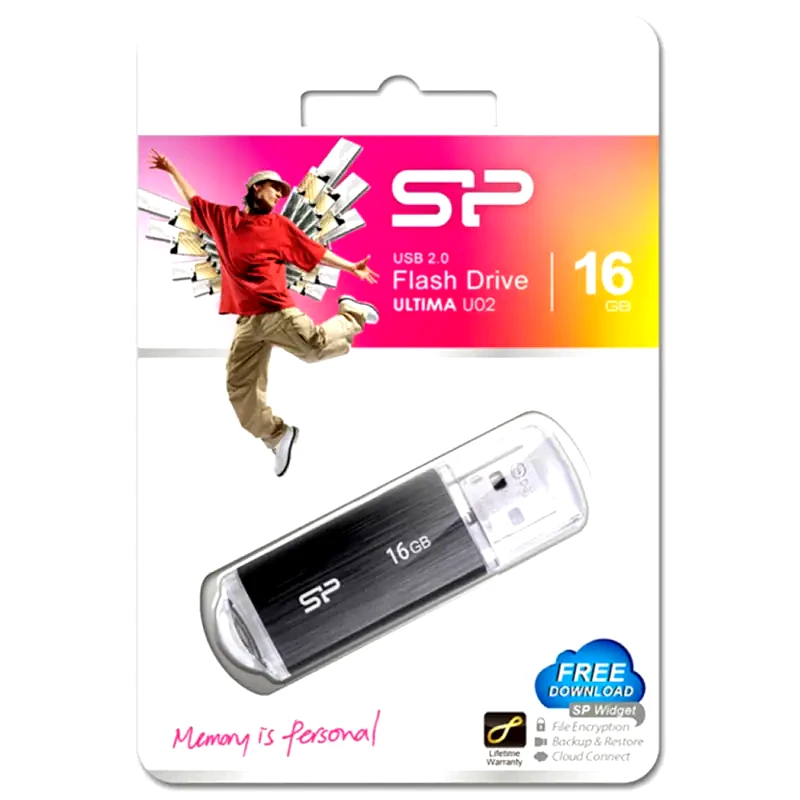 SILICON POWER Silicon Power Ultima U02 16GB USB 2.0 Stick Μαύρο
