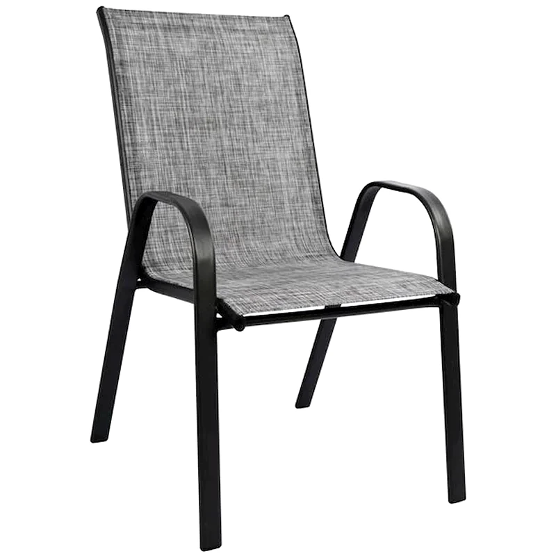 HOMEMARKT Πολυθρόνα Woodwell Μεταλλική Με Textilene 55x72x91cm - Γκρι