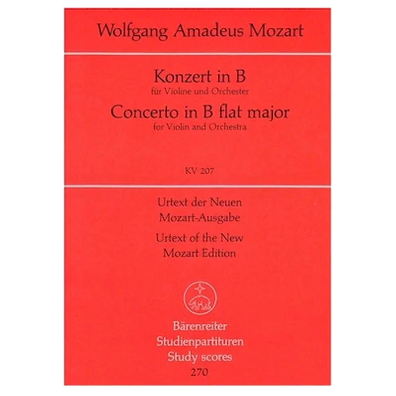 BARENREITER Βιβλίο Για Σύνολα Barenreiter Mozart - Concerto For Violin And Orchestra N.1 In Bb Major Kv207 [pocket Score]