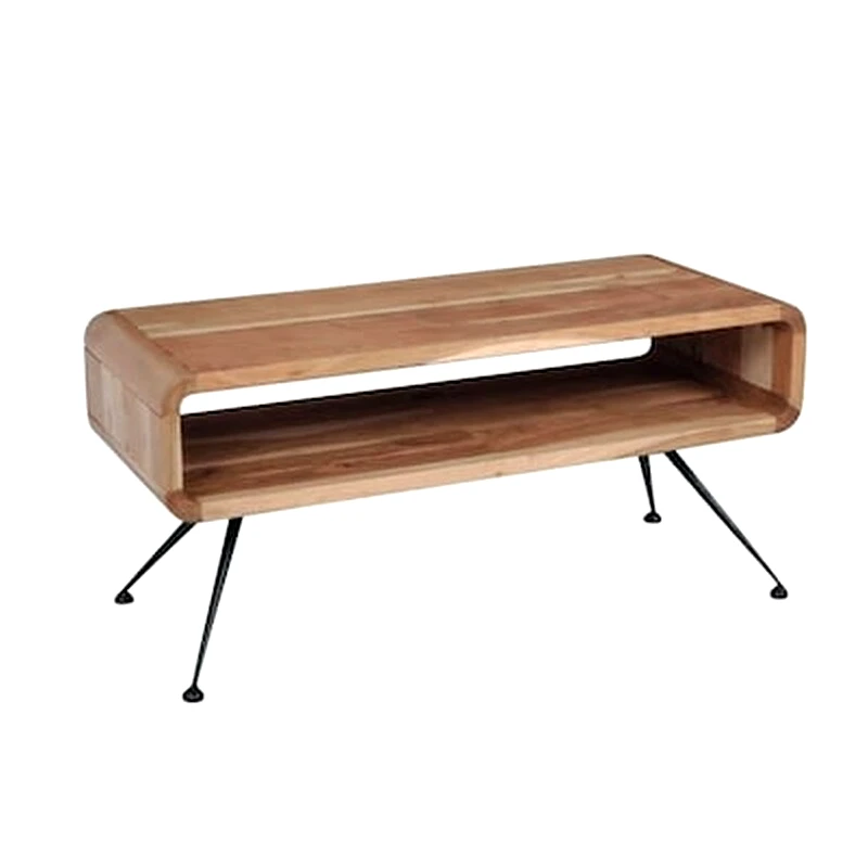 WOODWELL Τραπέζι Σαλονιού Woodwell C20158 από Φυσικό Ξύλο Ακακία 100x40x45cm - Καφέ