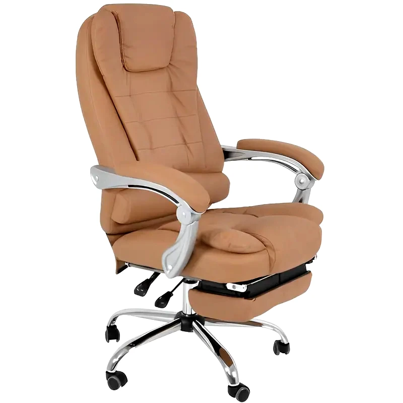 WOODWELL Καρέκλα Διευθυντική Woodwell από Τεχνητό Δέρμα - Μπεζ