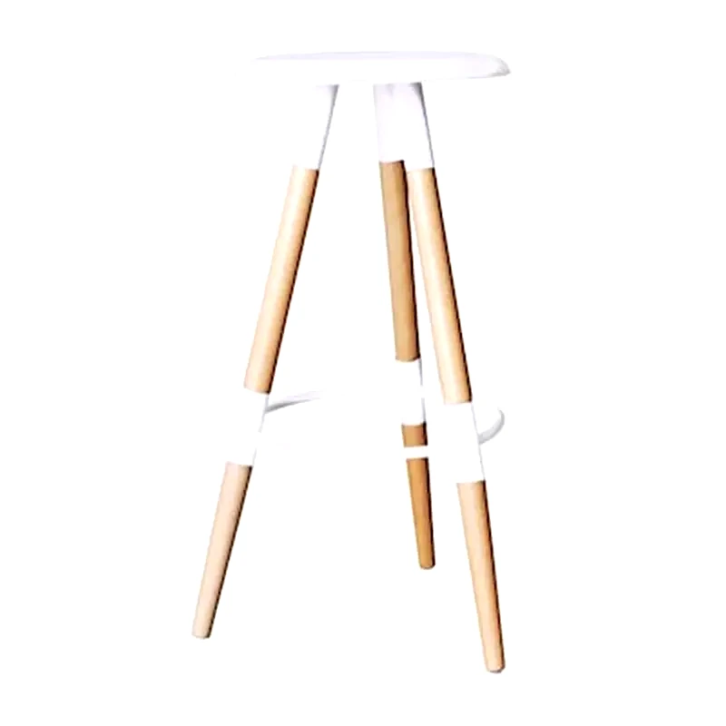 Σκαμπό Μπαρ Woodwell Από Φυσικό Ξύλο - Λευκό φωτογραφία