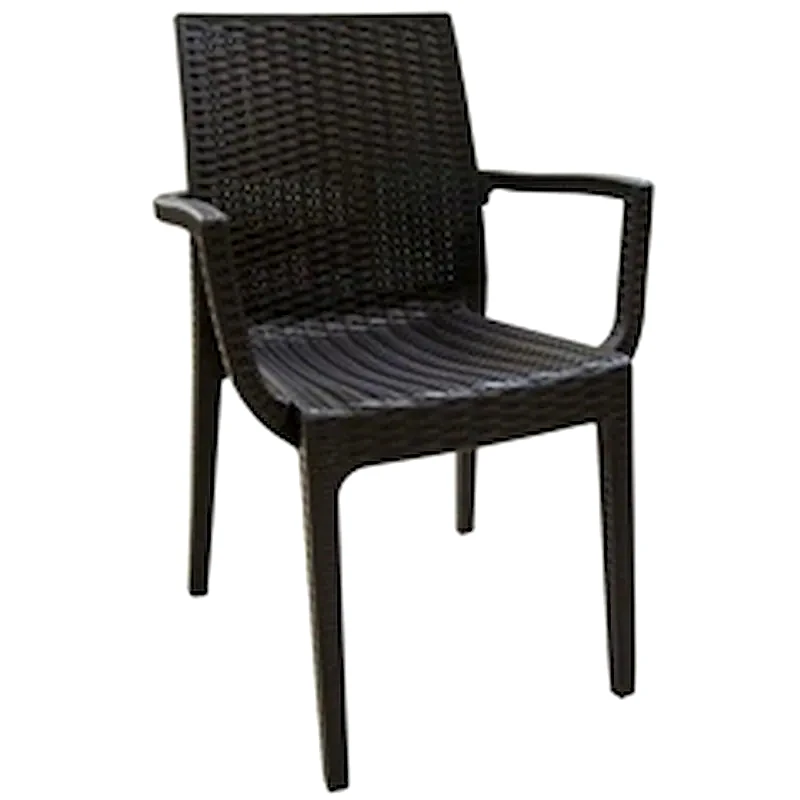 WOODWELL Πολυθρόνα Woodwell Πλαστική Rattan Look C9578 54x55x85 cm - Καφέ