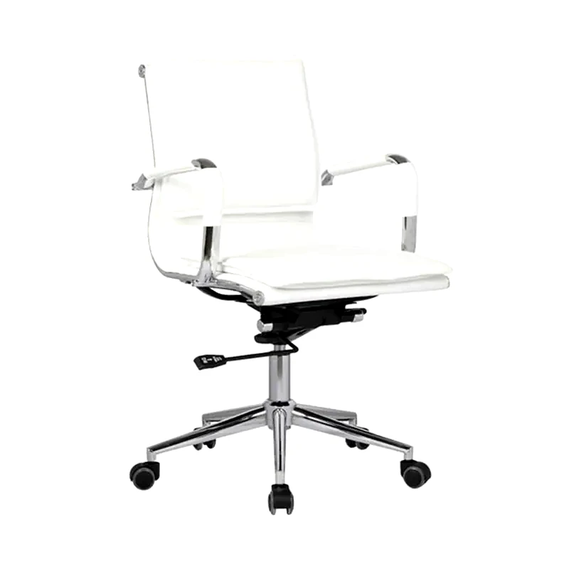 WOODWELL Καρέκλα Γραφείου Woodwell BF3601 από Τεχνητό Δέρμα - Λευκή