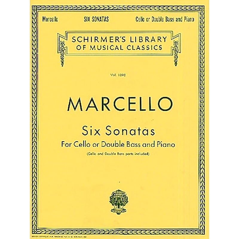 G. SCHIRMER Marcello - 6 Cello Sonatas For Cello - Piano