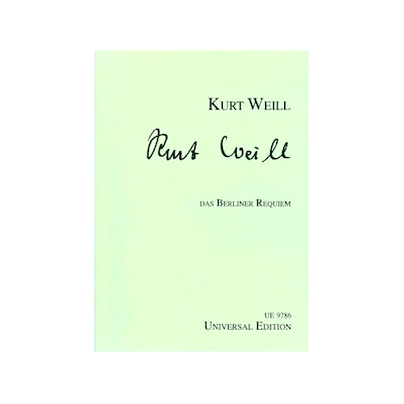 UNIVERSAL EDITION Weill - Berliner Requiem