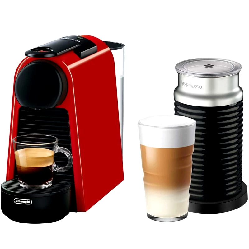 DELONGHI Nespresso® Original Essenza Mini Aeroccino EN85.RAE Delonghi Ruby Red Μηχανή Καφέ