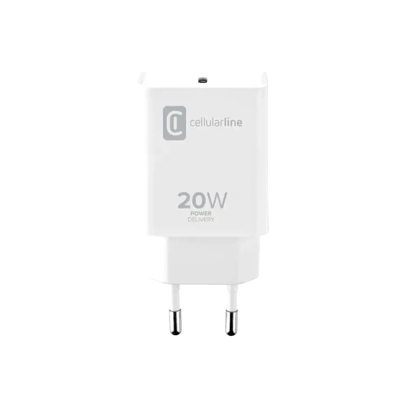 Φορτιστής Πρίζας Cellular Line Usb-C 20W - White