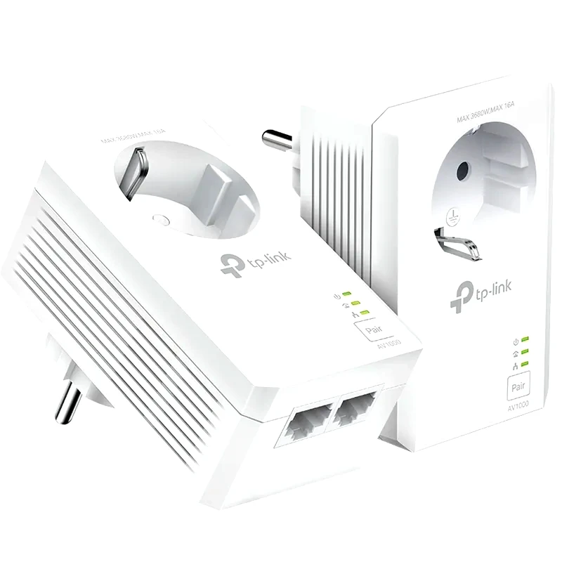 TP-LINK TP-Link PA7027P AV1000 Powerline Starter Kit Ενσύρματη Σύνδεση Passthrough έως 1000Mbps με 2 Θύρες Ethernet
