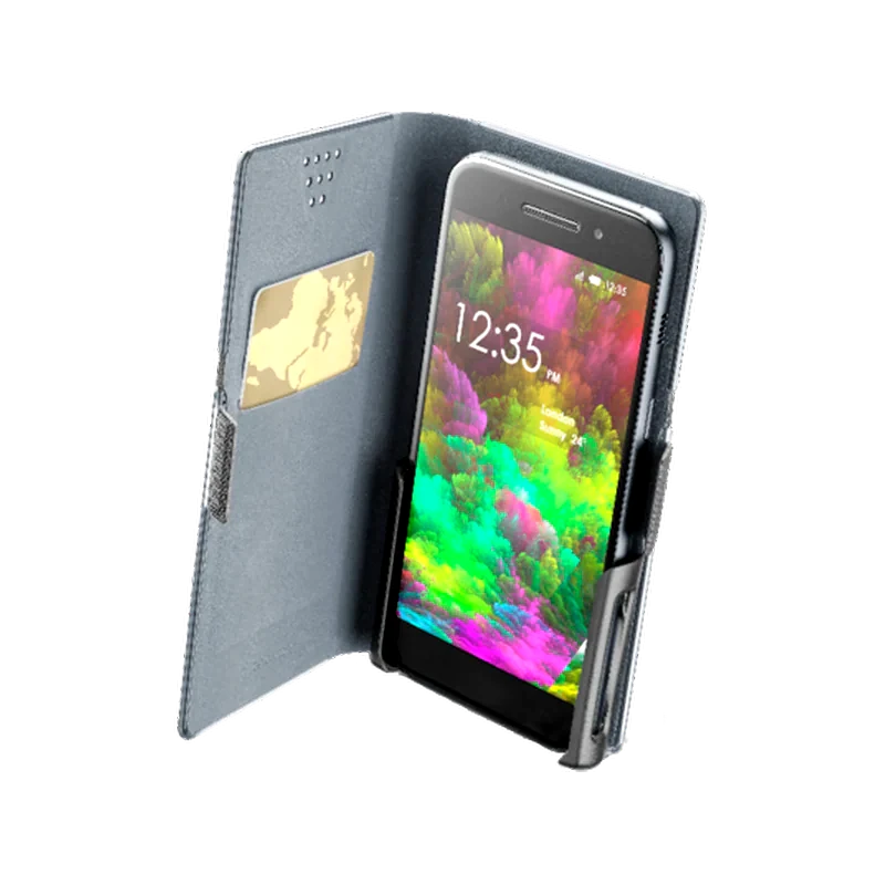 CELLULAR LINE Θήκη Universal έως 7,5 - Cellular Line Bookcase Slide Click Gr. L - Black