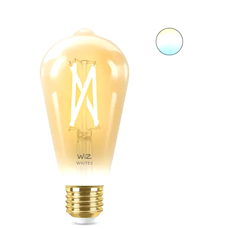 WIZ Έξυπνη Λάμπα LED WiFi WiZ ST64 E27 50W Filament Amber - Λευκό
