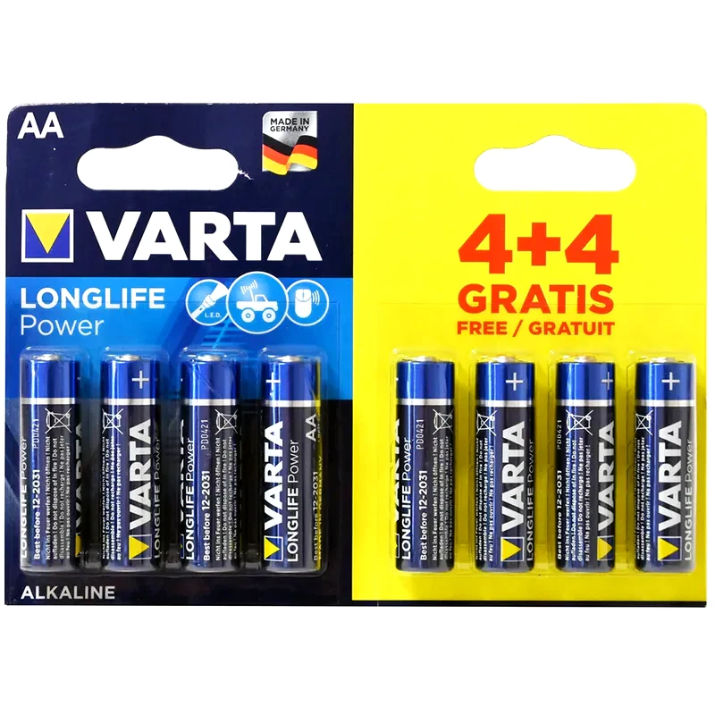 VARTA Varta Αλκαλικές Μπαταρίες Longlife Power LR06 AA 1.5V 8τμχ