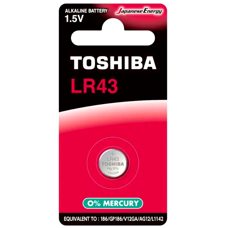 TOSHIBA Buttoncell Μπαταρία Αλκαλική Toshiba LR43 BP1C 1.5V 1τμχ
