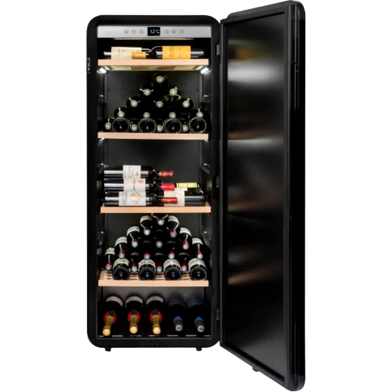LA SOMMELIERE LA SOMMELIERE APOGEE150 για 147 Μπουκάλια με Κλείδωμα και LED φωτισμό Μαύρο Συντηρητής Κρασιών
