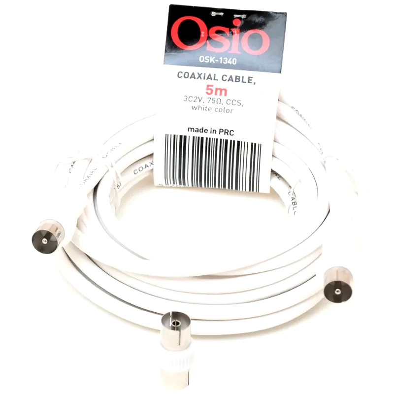 OSIO Καλώδιο Osio Coax Male σε Coax Female - 5m